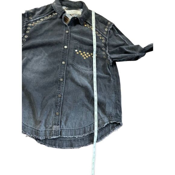 Free People We the Free Studded Button
Down Shirt size XS washed black - Picture 6 of 8